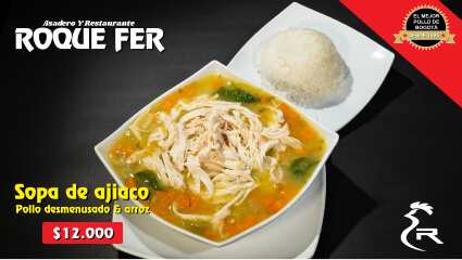 Sopa de ajiaco con pollo desmechado
